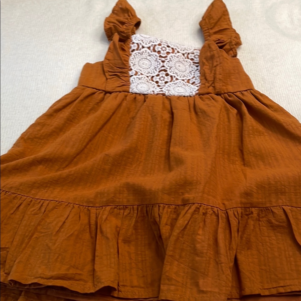 Wonder Nation Orange Ruched Tiered Sundress